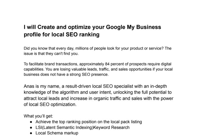 Setup And Optimize Your Google My Business Profile For Local Seo